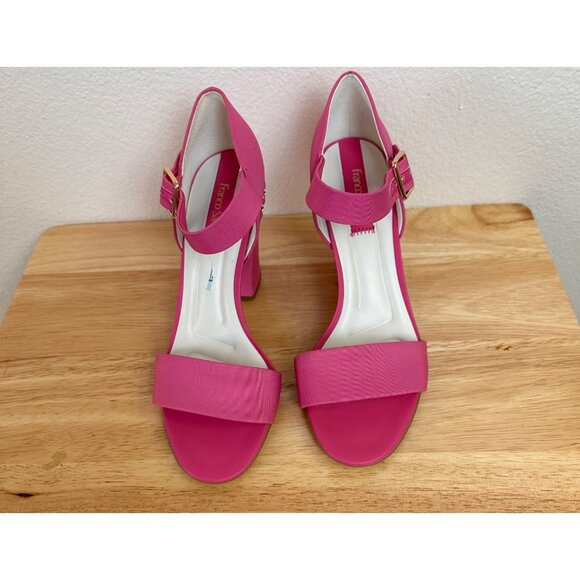 Franco Sarto Size 10 Dresss Ankle Strap Heel Gold Chain New Sandals - Picture 2 of 13